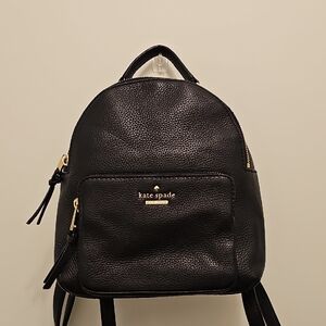 Kate Spade Black Backpack with Gold Hardware
